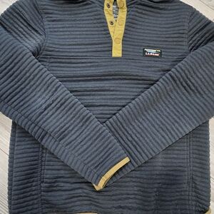 L.L. Bean Men's Charcoal and Mustard Hoodie
